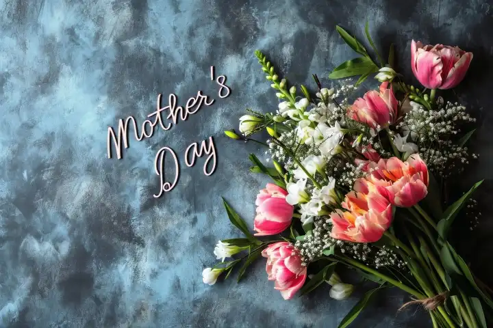 Lovely mothers day background showing the handwritten text Mother's Day AI generated