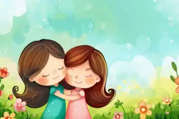 A friendship day background with kids AI generated