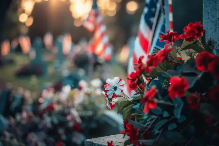 An emotional memorial day background AI generated
