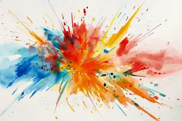 Watercolor of exploding colors on a light background AI generated