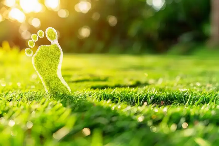 Ein Konzeptbild für einen grünen Energie-Fußabdruck, generiert mit KI
