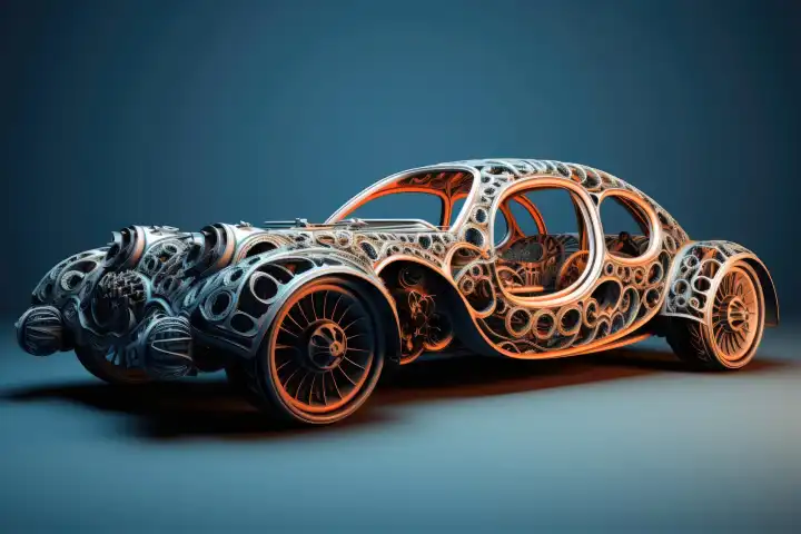 A car made of car parts  AI generated