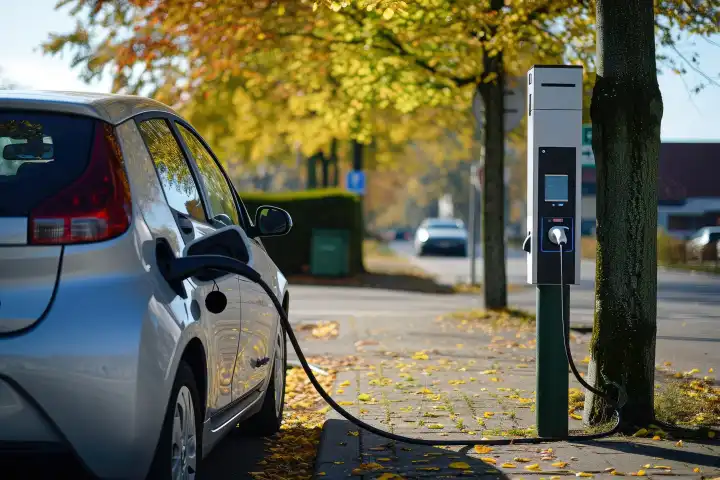 A charging stattion for electric cars AI generated