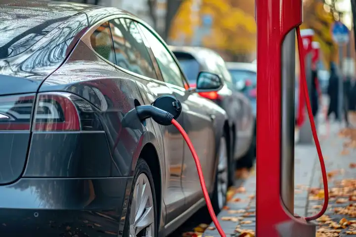 A charging stattion for electric cars AI generated