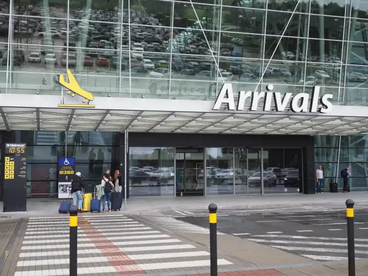 BRATISLAVA, SLOVAKIA - CIRCA SEPTEMBER 2022: Stefanik Airport arrivals
