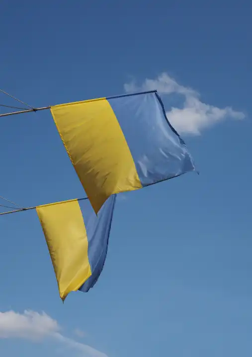 Die ukrainische Nationalflagge der Ukraine, Europa