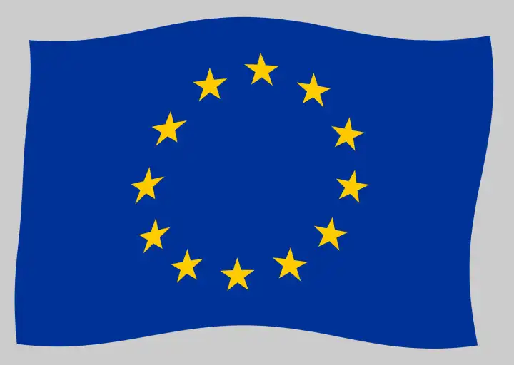 Flagge der Europäischen Union (EU) alias Europa im Wind
