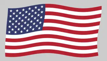 die amerikanische Nationalflagge der Vereinigten Staaten von Amerika, die im Wind weht
