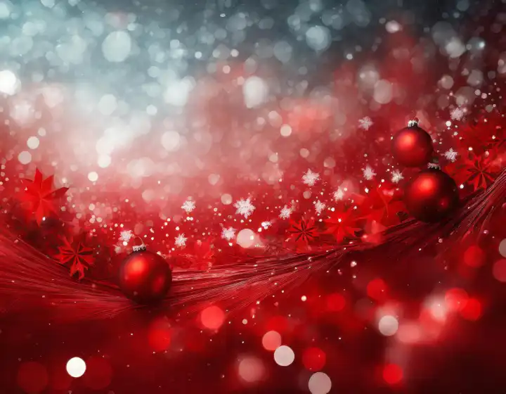 abstract red christmas background with copy space, AI generated image