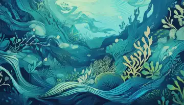 sea underwater scene background AI generated image