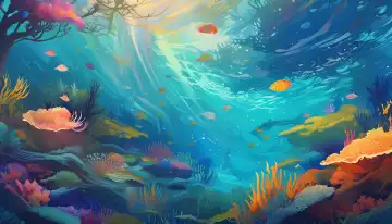 underwater scene ai generated