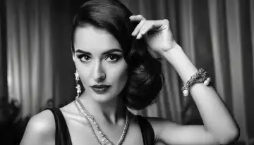 Gorgeous woman 20s style black and white, AI generated