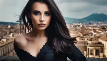 Gorgeous goth woman, AI generated