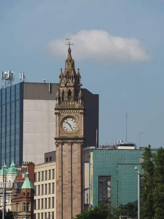 Albert Memorial Clock (aka Albert Clock) tower in Belfast, UK