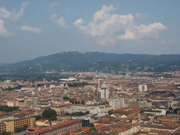 Luftaufnahme des Stadtzentrums von Turin, Italien