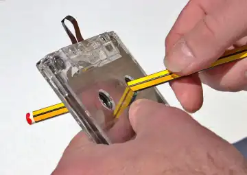 Rewind a cassette tape with a pencil