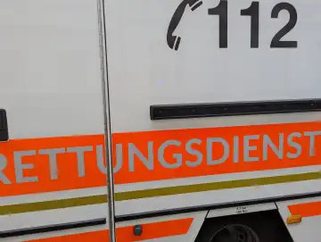 Rescue service lettering on an ambulance